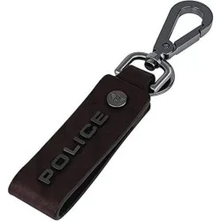 Police Leather Keyring Droid - Brown